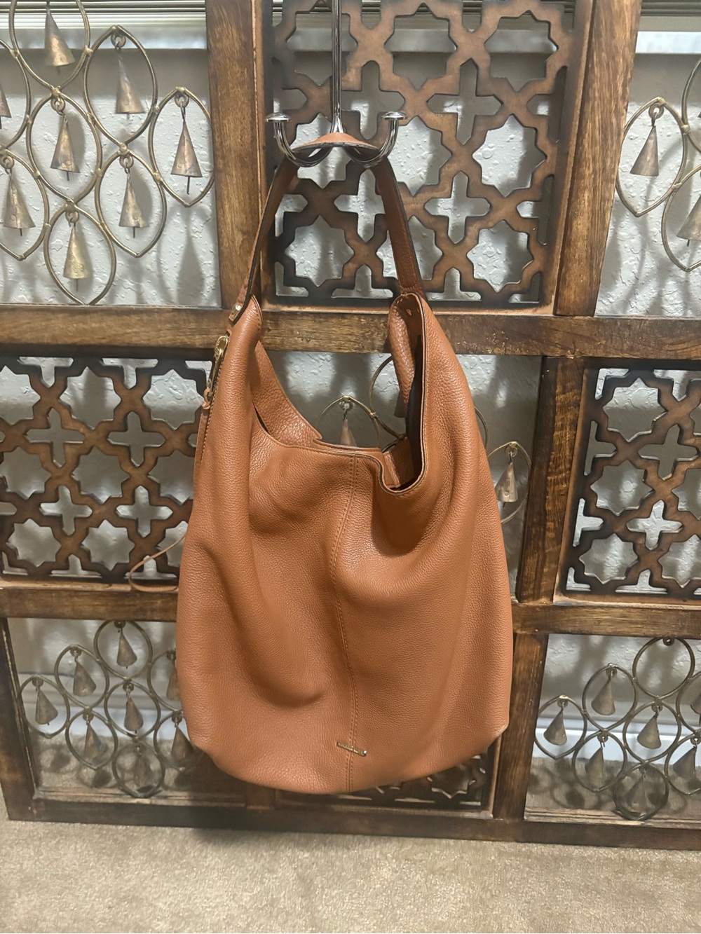 Rebecca Minkoff Pebbled Leather Hobo in Cognac